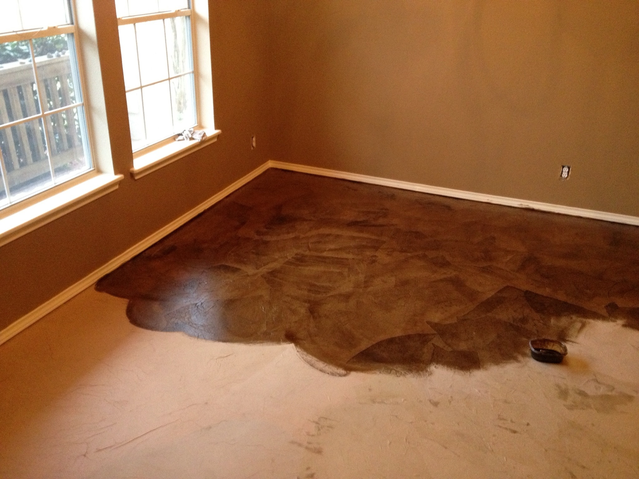 DIY PAPER BAG FLOORS THAT LOOK LIKE STAINED CONCRETE